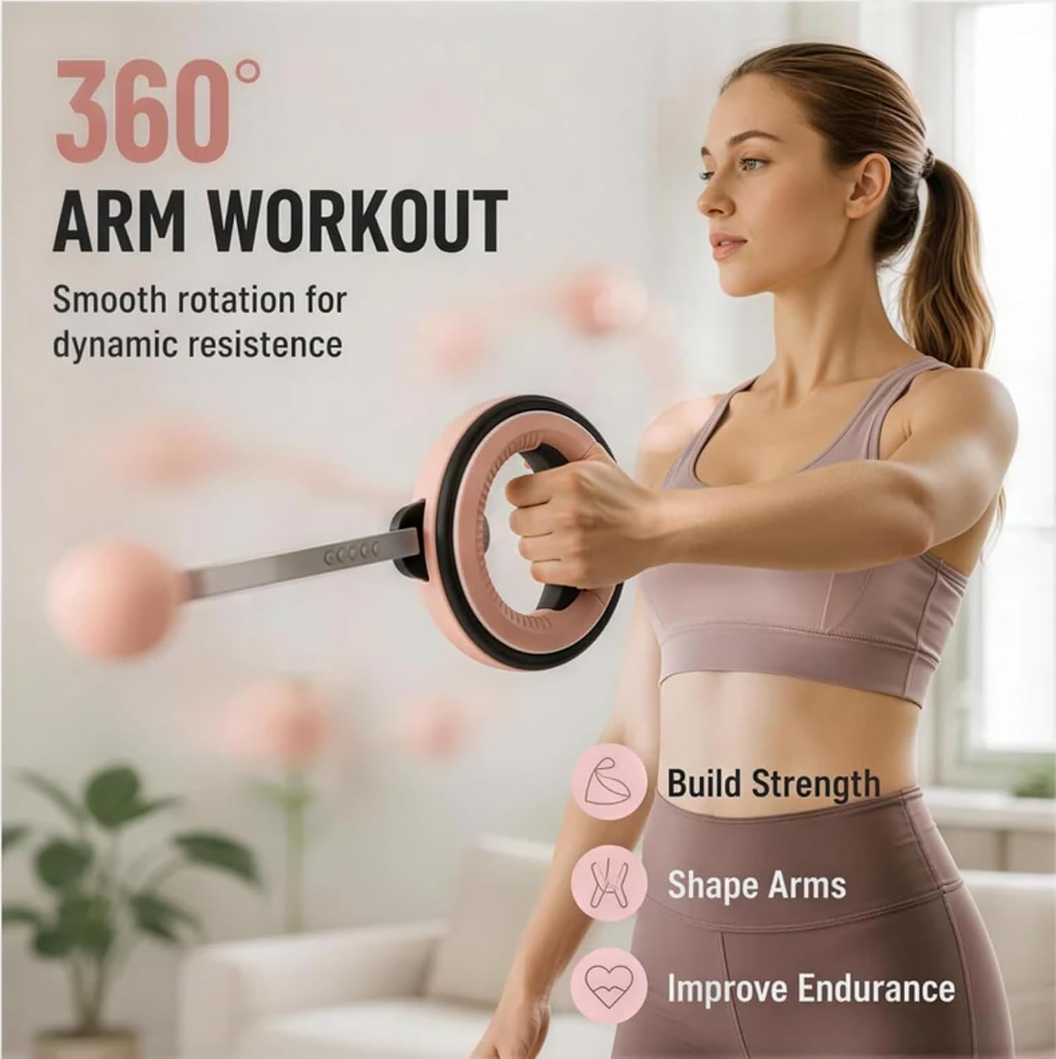 Infinity Arm Hoop, Infinity Hoop for Arms, 360° Rotating Arm Trainer for Forearm Chest Shoulder Wrist Workout, Home Gym Equipment for Men Women