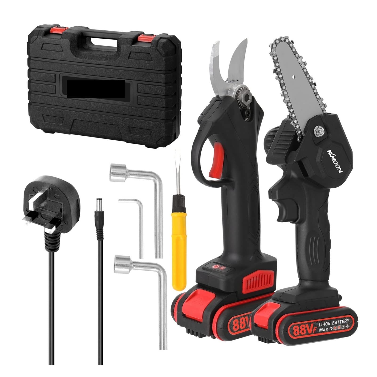 Tijeras de podar eléctricas, Tijera de podar eléctrica 21V, Motor sin escobillas 30mm, 88VF, juego cepillo 4 pulgadas, herramienta carpintería for huerto jardín