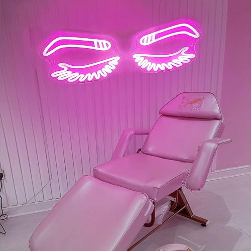 Eyebrow Eyelashes led Neon Sign - Beauty Salon SignCustom Business Neon Sign, brows and lashes wall decor, Girl Aesthetic Wall Decor LED Sign Light
