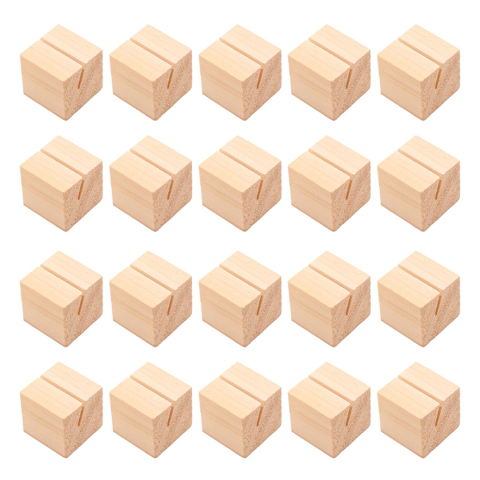 20Pcs Wood Name Card Holders Memo Holders, Table Number Stands, Wood Name Cards Photo for Wedding Card