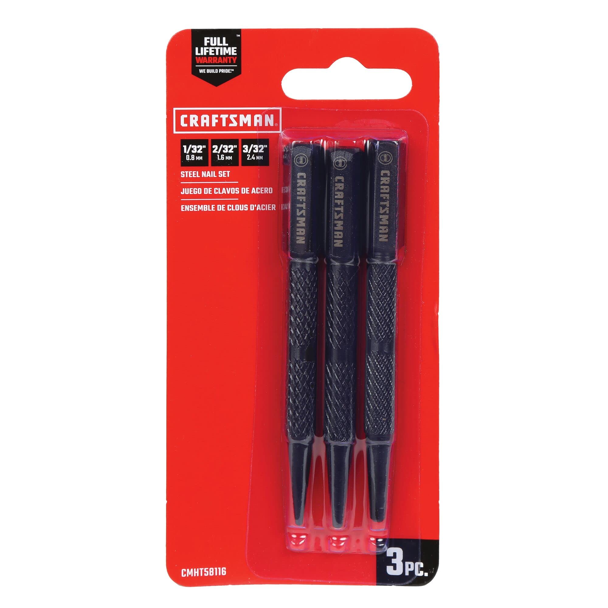 CRAFTSMAN Lot de 3 clous en acier (CMHT58116)
