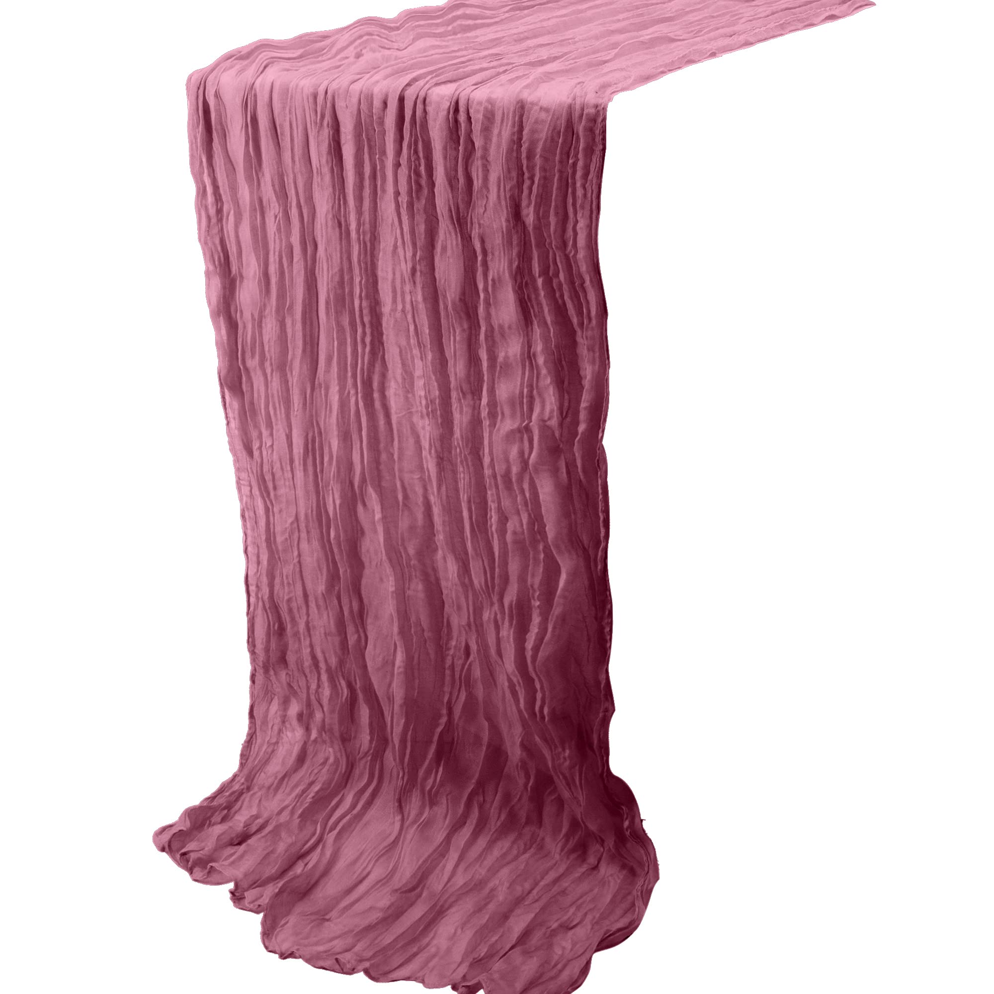 Time to Sparkle 4PCS Cheesecloth Table Runner 90X400CM Vintage Gauze Romantic Table Runner for Wedding Bridal Shower Birthday Party Table Decor Pink Purple
