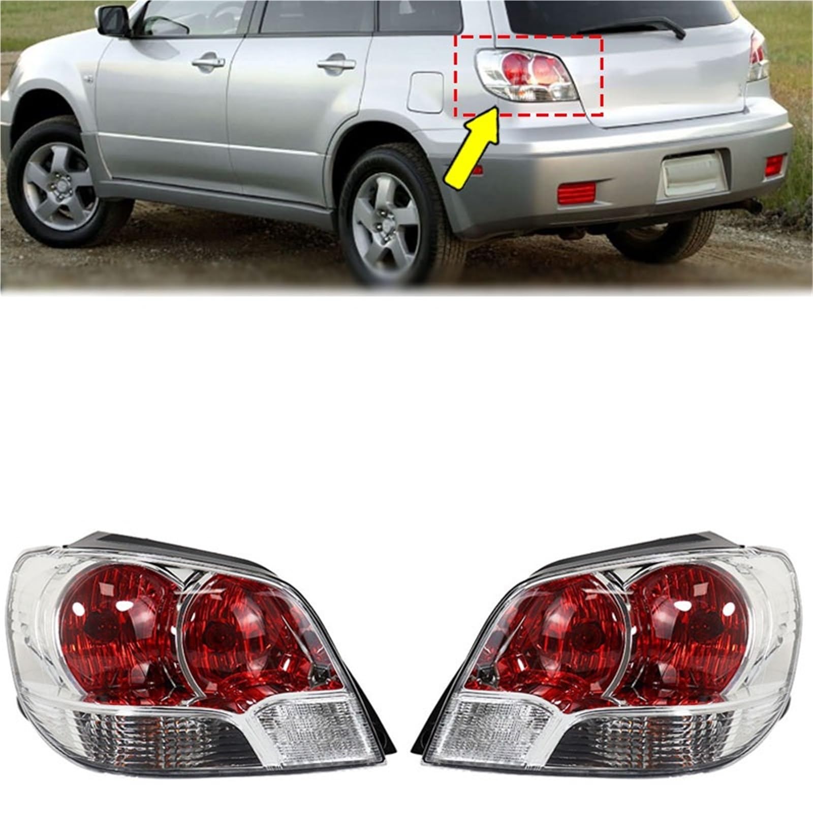 Lampa tylna zespolona Tylne światło samochodu, kierunkowskaz, lampa ostrzegawcza, zestaw świateł tylnych do Mitsubishi Outlander 2002 2003 2004 2005 MN133699 tylne światła LED(Only right)