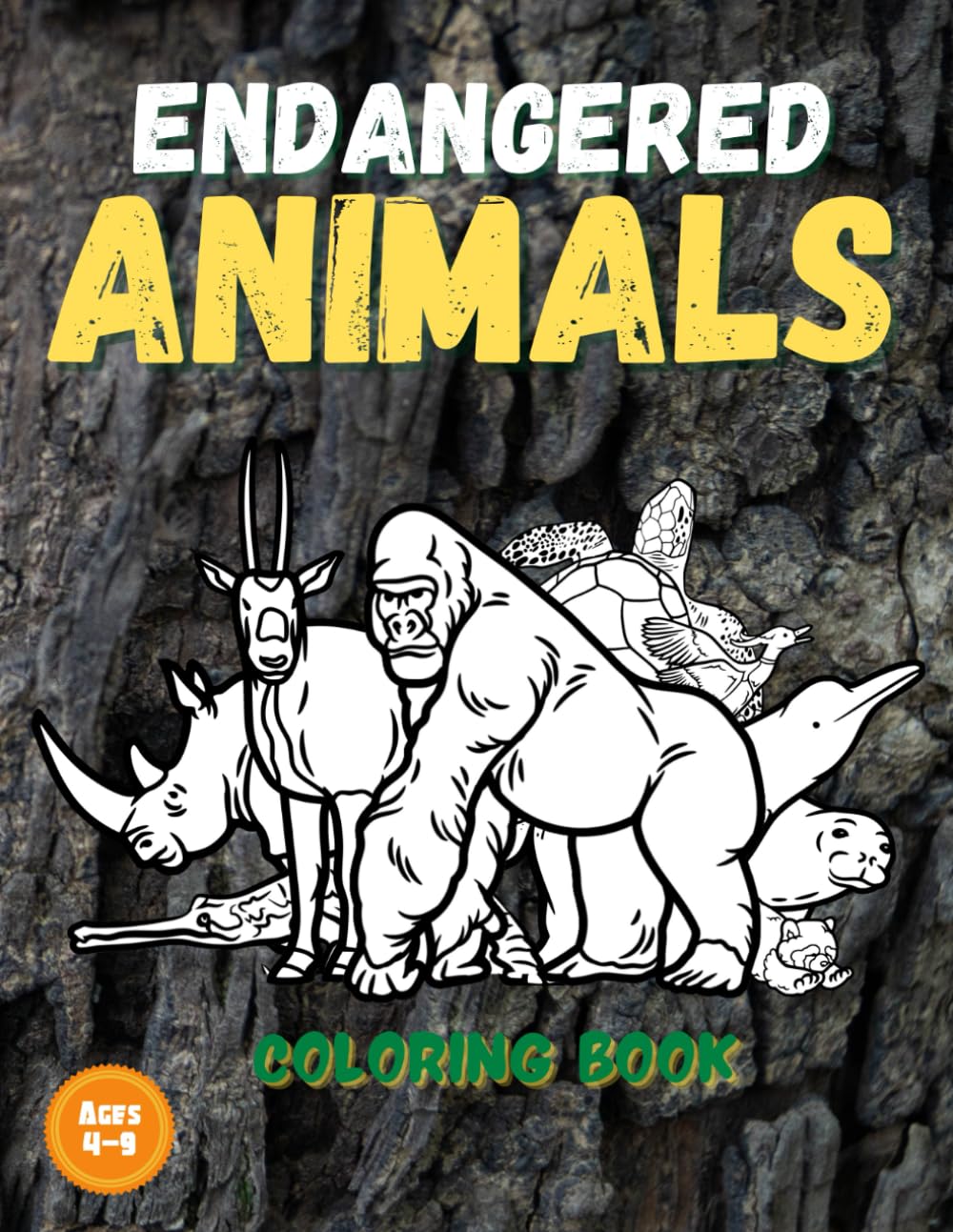 Endangered Animals Coloring Book: Easy to Color Exotic Wildlife for Kids