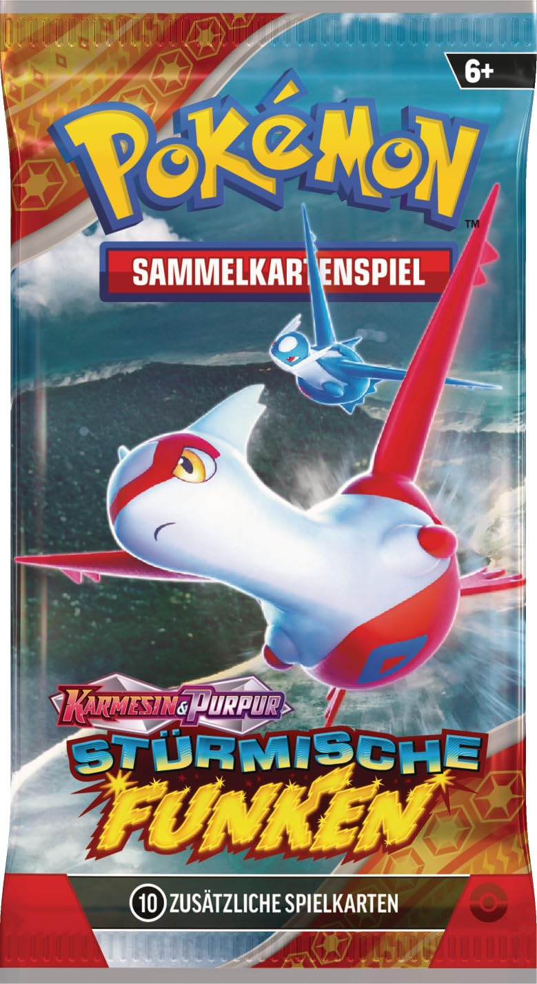 Pokémon-Sammelkartenspiel: Boosterpack-Display Karmesin & Purpur – Stürmische Funken (enthält 18 Boosterpacks)
