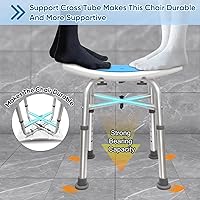 Vista 2 de Bcareself Taburete de ducha resistente para ducha interior, bañera estrecha, ducha, altura ajustable, sin herramientas, montaje para personas