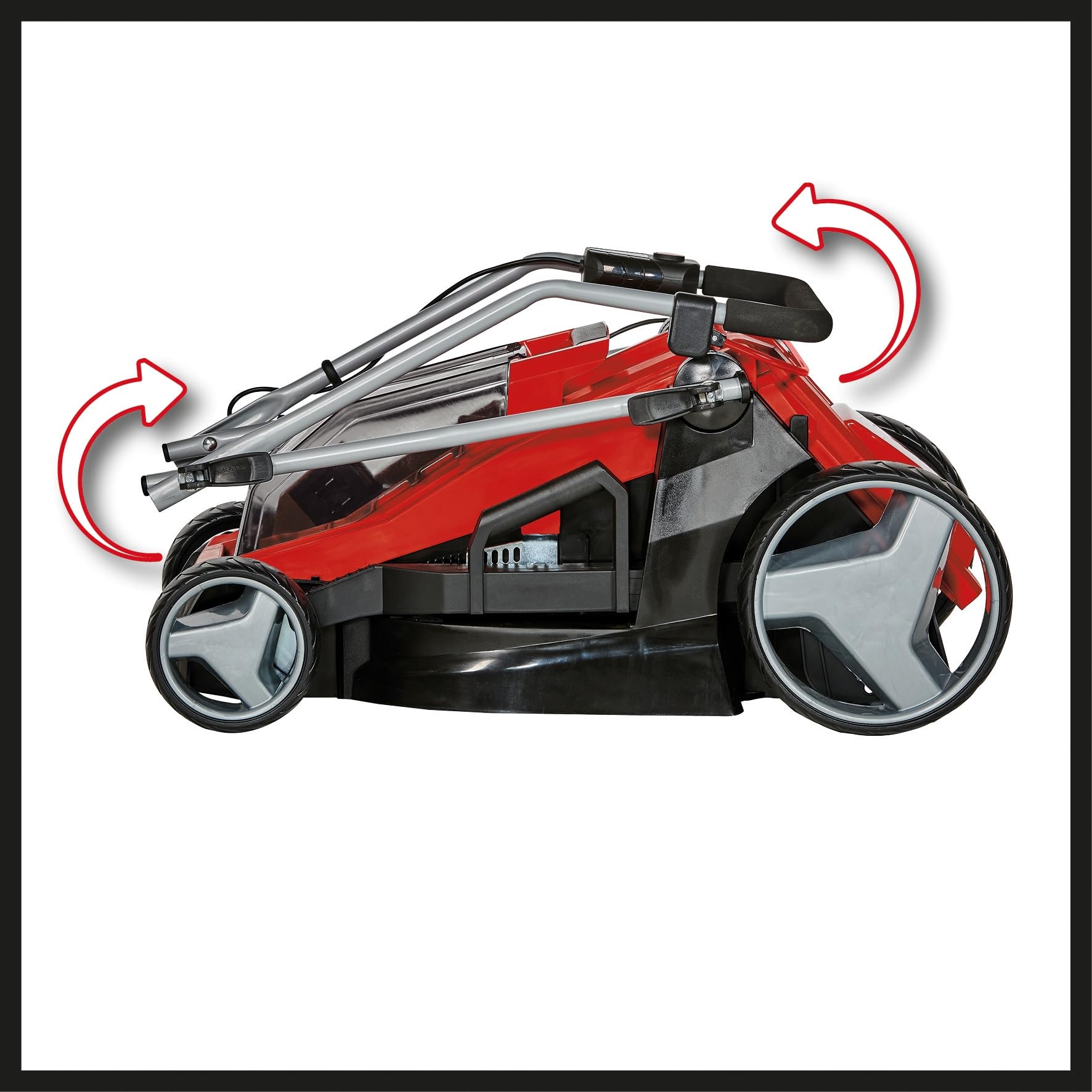 Einhell Cortacésped con batería GE-CM 36/43 Li M Power X-Change (Iones de Litio, tecnología Twin-Pack, Highwheeler, Incl. 2 baterías PXC 4,0 Ah y 2 Cargadores rápidos)