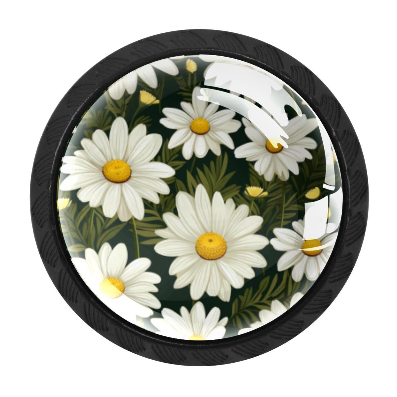 CHENZZZZ 4 Pack Daisy Kitchen Cabinet Knobs Drawer Knobs Door Dresser Handles for Personalized Gifts Great for Any Occasion