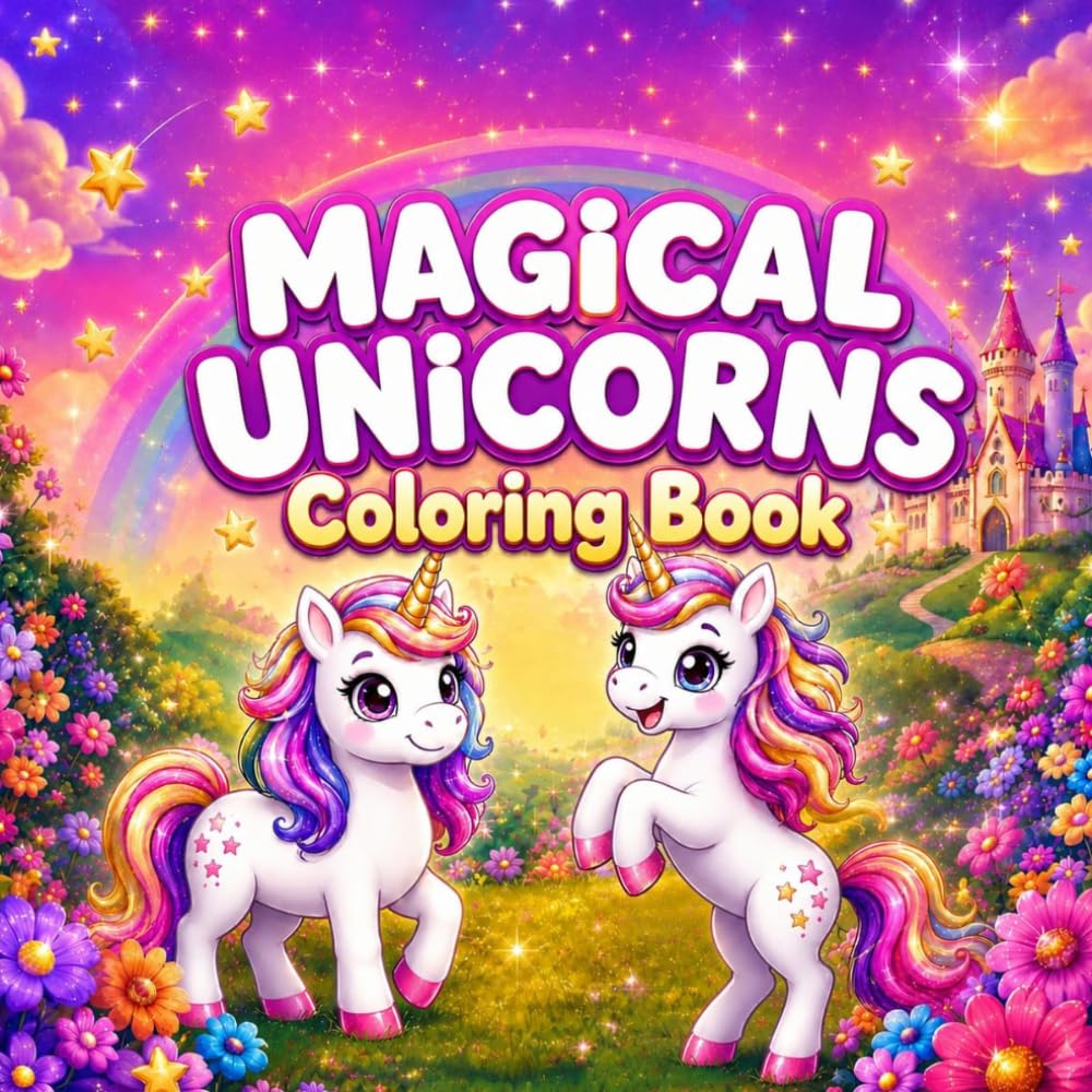 Magical Unicorns Coloring Book for Kids Ages 4-8: 45 Adorable Unicorn Adventures and Activities — Cute Magical Designs for Girls | Perfect Unicorn Gift for Little Artists