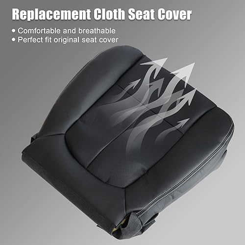 Miniatura 5 de GXARTS Funda de repuesto perforada para asiento del lado del conductor, color negro, compatible con Ford F150 Lariat 2009 2010 2011 2012 2013 2014