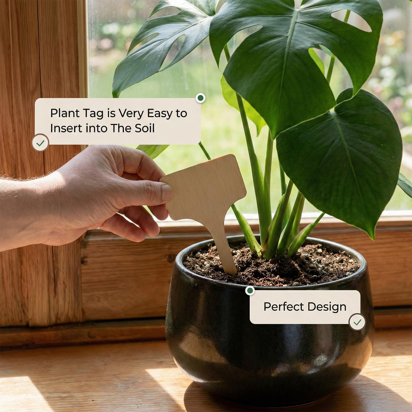 etiquetas plantas etiquetas jardin etiquetas plantas madera etiquetas para escribir etiquetas madera natural - set 40 piezas etiquetas resistentes duraderas lisas para huerto hierbas verduras