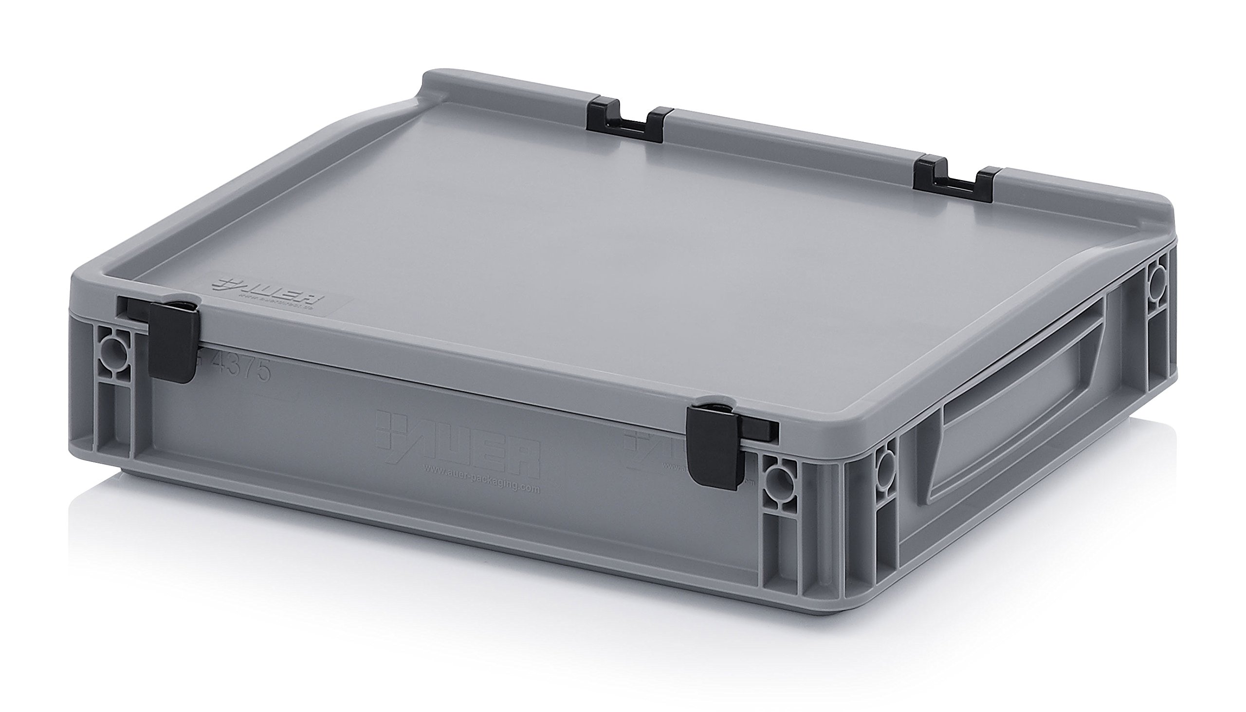 Auer Packaging 10x Eurobehälter-Eurobox 40 x 30 x 9 cm mit Scharnierdeckel inkl. gratis Zollstock * 10er Set