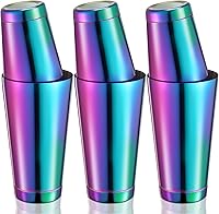 Vista 8 de Sabary Juego de 6 cocteleras profesionales Boston de acero inoxidable, mezclador de bebidas Martini, herramienta básica, batido ponderado, juego