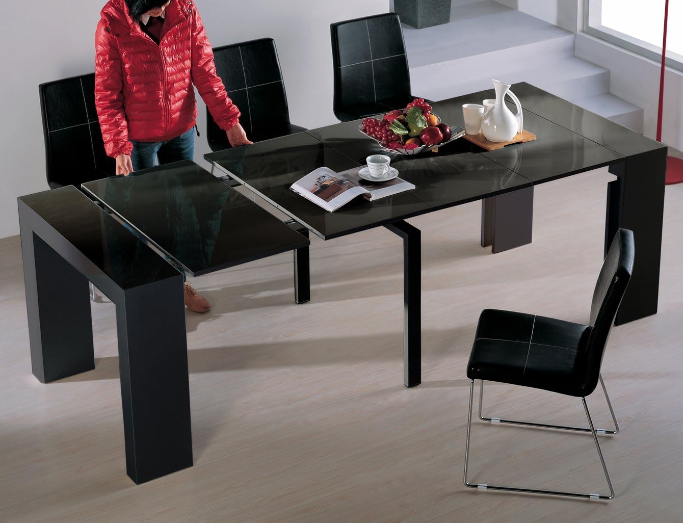 Viva Home Audrey Dining Table, Black Gloss