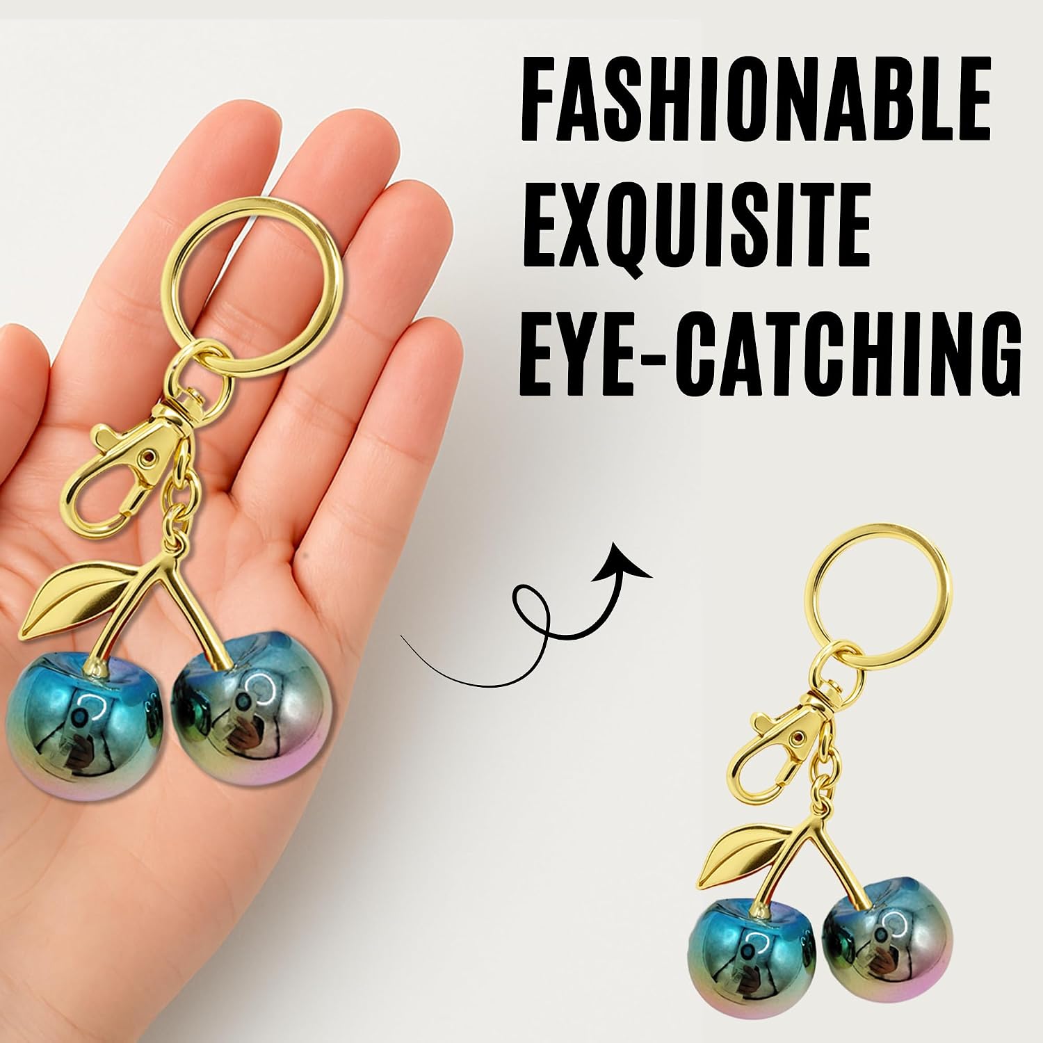 Cherry Red Keychain Bag Charm Keychain Accessories Gifts for Women Purse Bag Charms Extender Chain for Handbags image 3