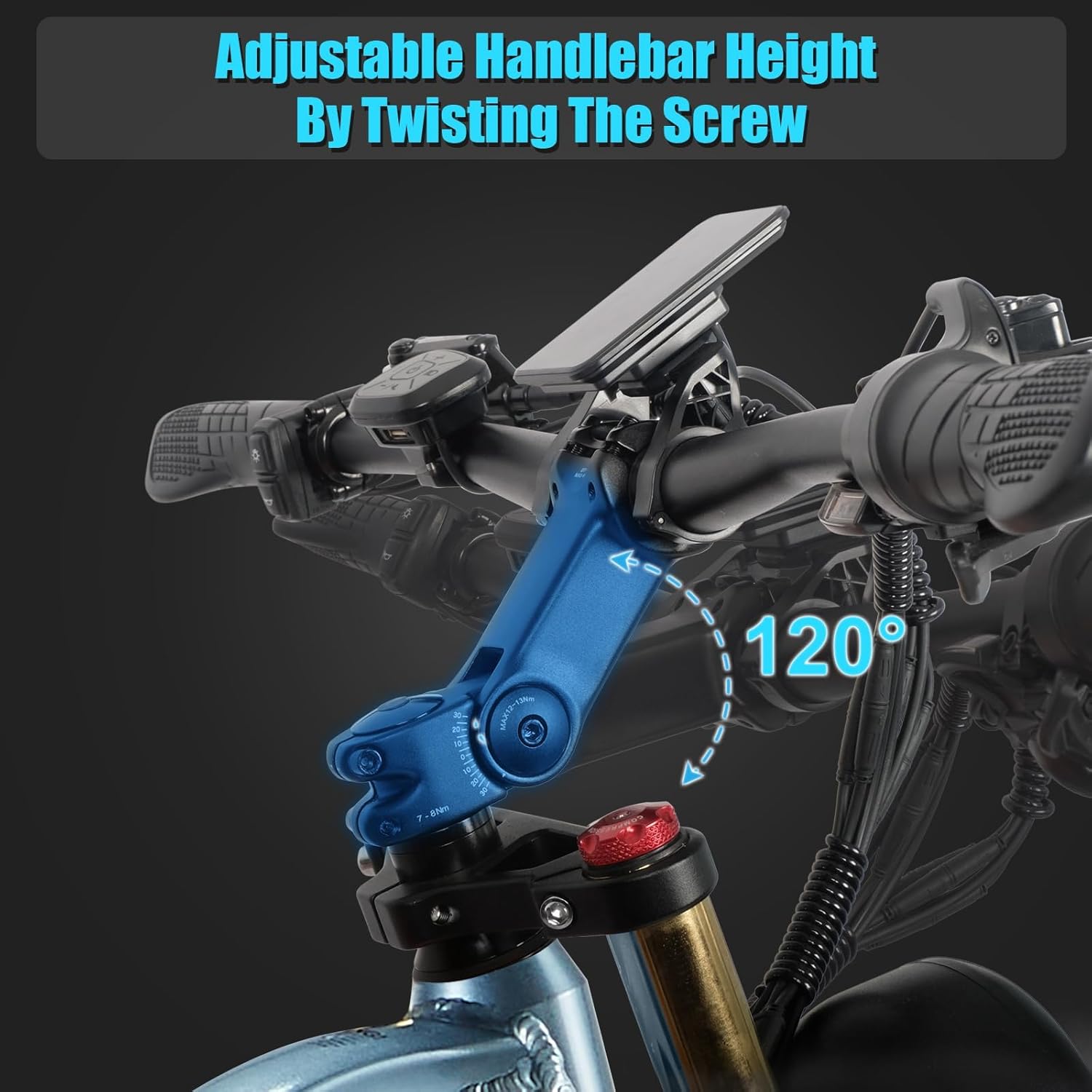 DAMSON 2 Pcs Dual Motors AWD Electric Bike for Adults 5000w/3000W/1500W Motor Dirt Ebike 40MPH/30MPH 52V/48V 30Ah/20Ah Battery Up to 90 Miles Long Range 26" Fat Tire Bicycle for Commute Mountains