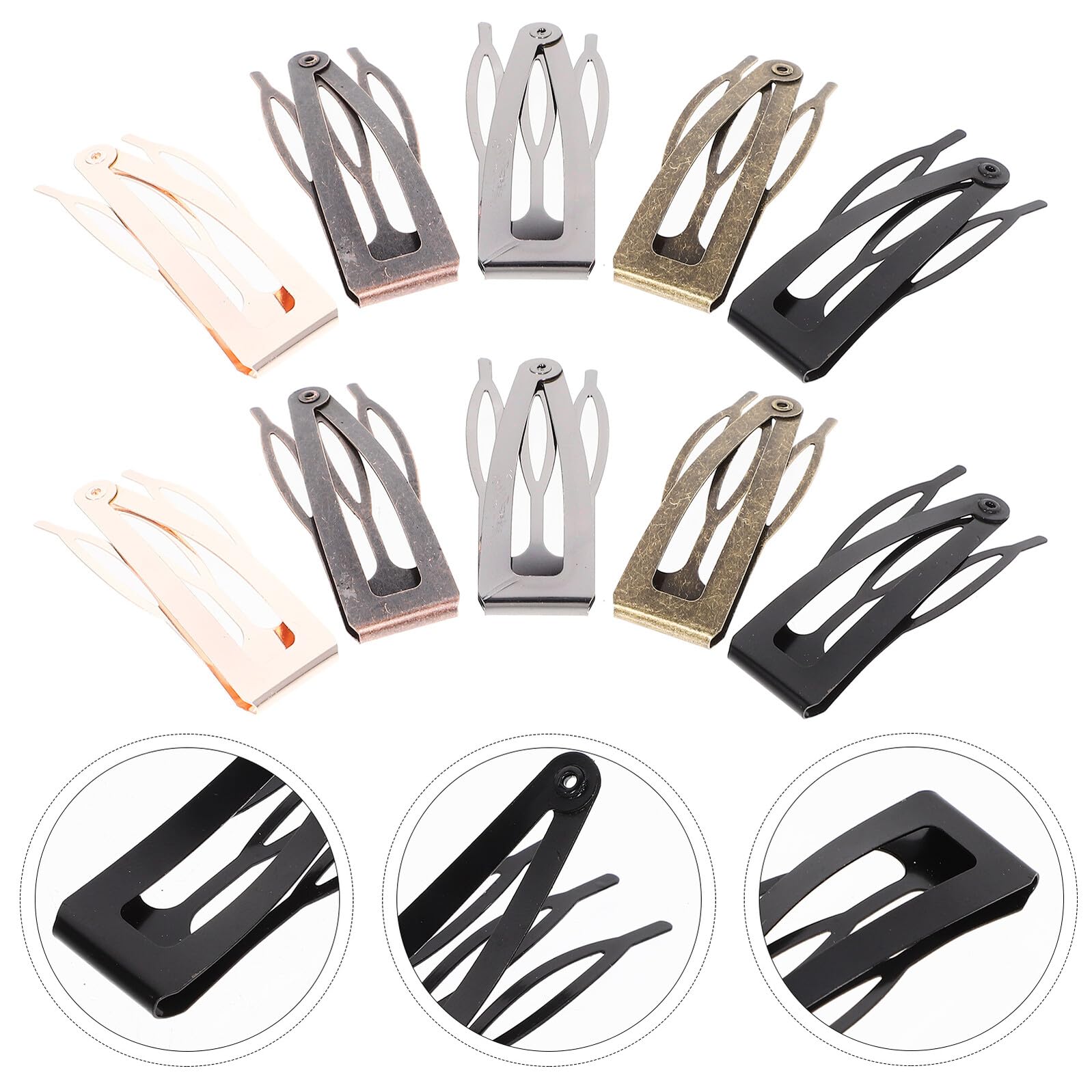 ERINGOGO 40 piezas Pinzas de Pelo Metálicas con Cierre para Niñas y Mujeres Clips Elegantes para Peinados Accesorios de Cabello Delicados y Resistentes Surtido Negro Rosa Gunmetal y Tonos