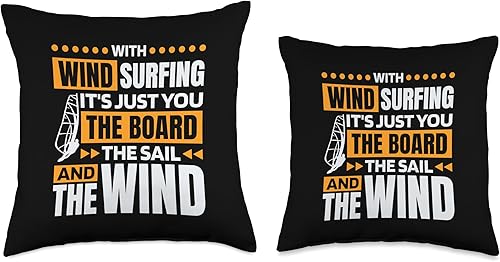 Miniatura 3 de Windsurf Surfing & Windsurfing Apparel It'S Just You,The Board The Sail and The Wind, Windsurfer Throw Pillow, 16x16, Multicolor