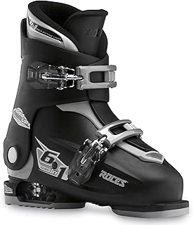 Roces IDEA UP Adjustable Ski Boots for Kids – Youth & Toddler Ski Boots with Single Buckle – Expandable Downhill Ski Boots for Growing Feet – Girls & Boys Sizes