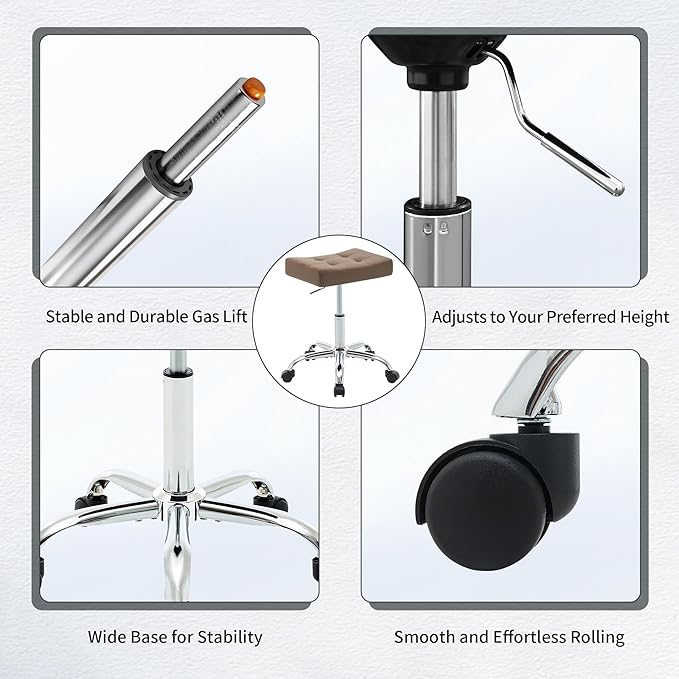 Silla De Escritorio Ergonómica Sin Apoyabrazos Giratoria Col miniatura 6