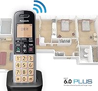 Vista 8 de Teléfono inalámbrico compacto Panasonic con DECT 6.0, LCD ámbar de 1.6" y teclado HS iluminado, bloqueo de llamadas, identificador de llamadas