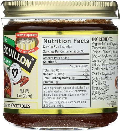 Miniatura 4 de Better Than Bouillon Base vegetal orgánica, hecha de verduras sazonadas y concentradas, orgánica y vegana, hace 9.5 cuartos de galón de caldo, tarro