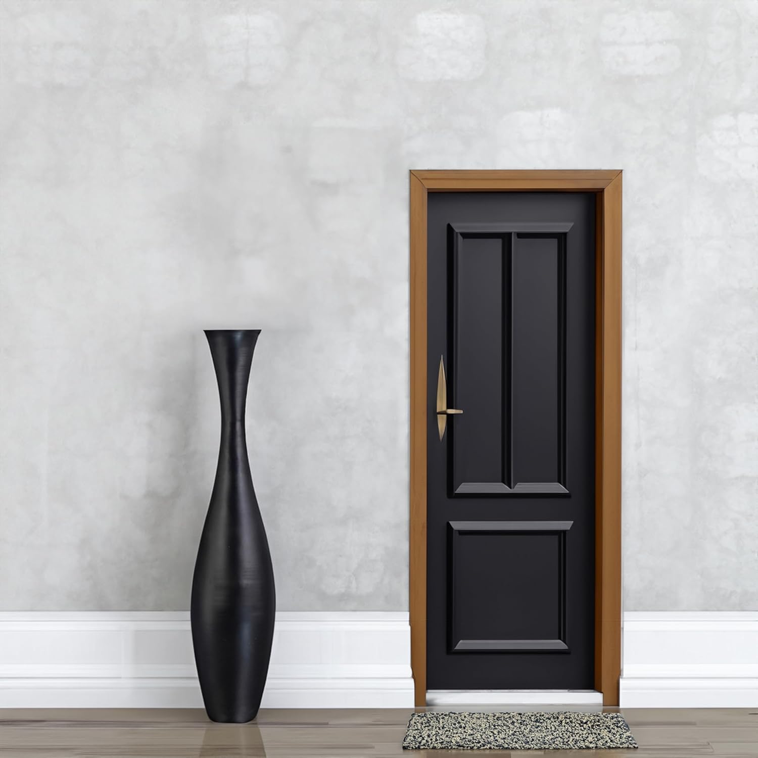 Black Bamboo Floor Vase - 43-inch Modern Elegance, Living Room Decor, Entryway, Dining Accent, Versatile Floral Styling, Home Accessory, Interior Design Upgrade, Tall Vase, Elegant Room Enhancement