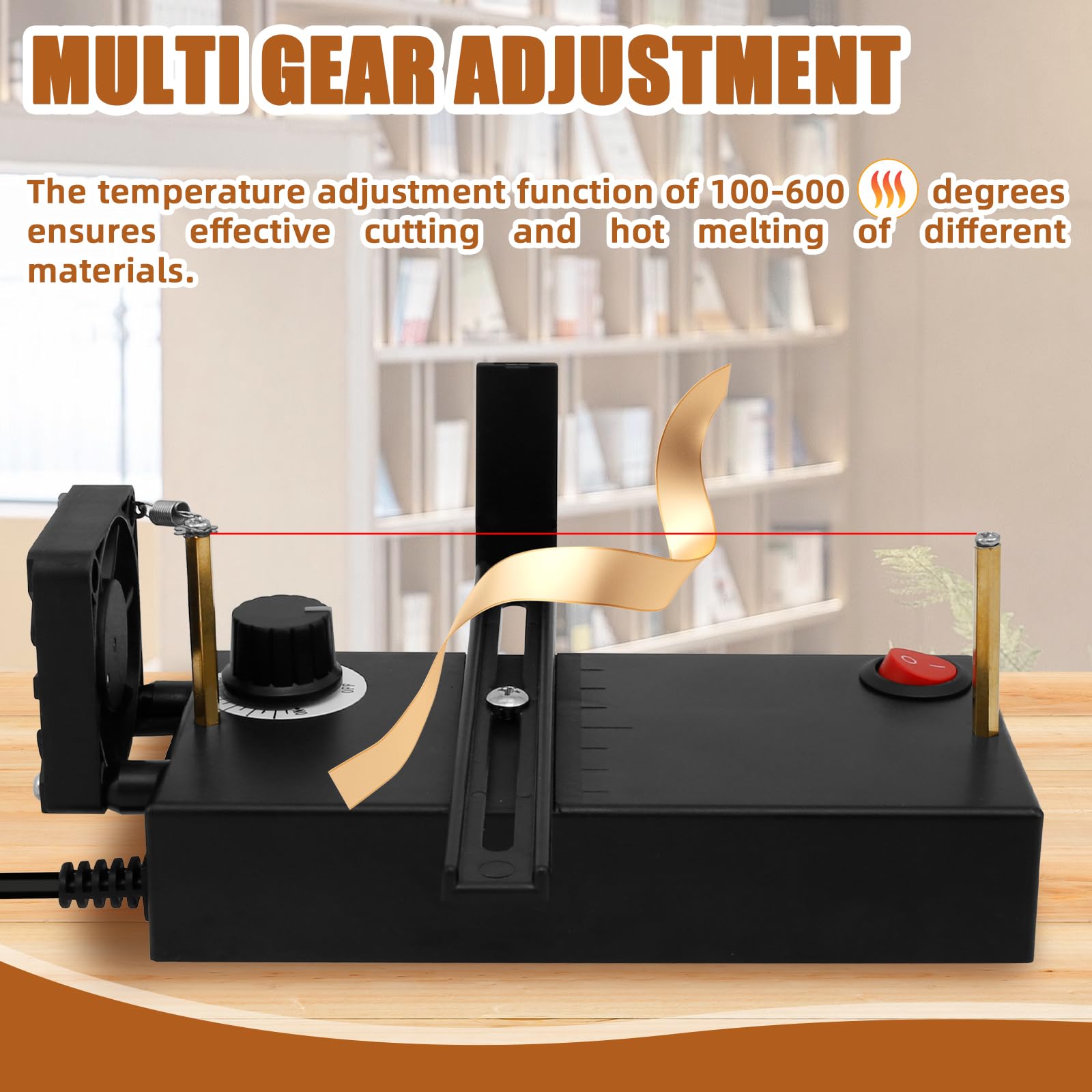 Heat Cutting Ribbon Cutter, Electric Rope Cutter, Hot Ribbon Cutter Machine Safe Electric Ribbon Cutter Tool Small Ribbon Thermal Cutter for Elastic Band Braided Ribbon (With Fan)