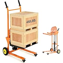 Hydraulic Material Lift with Steel Platform Board, 450 Lbs Capacity