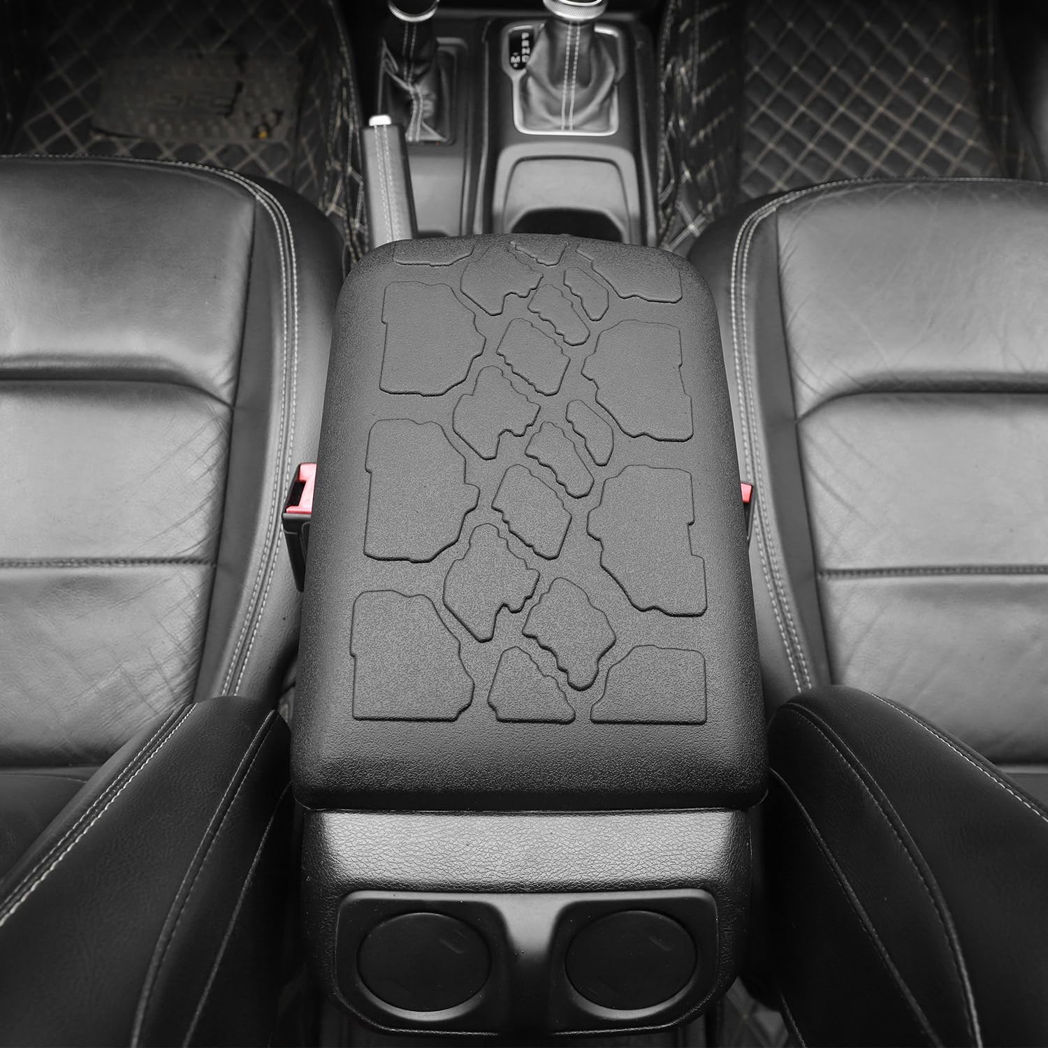 RAZPOY JL Center Console Armrest Box Cover, Waterproof Rubber Protector Pet Pad Interior Accessories for 2018-2026 Jeep Wrangler JL & Gladiator JT, Black