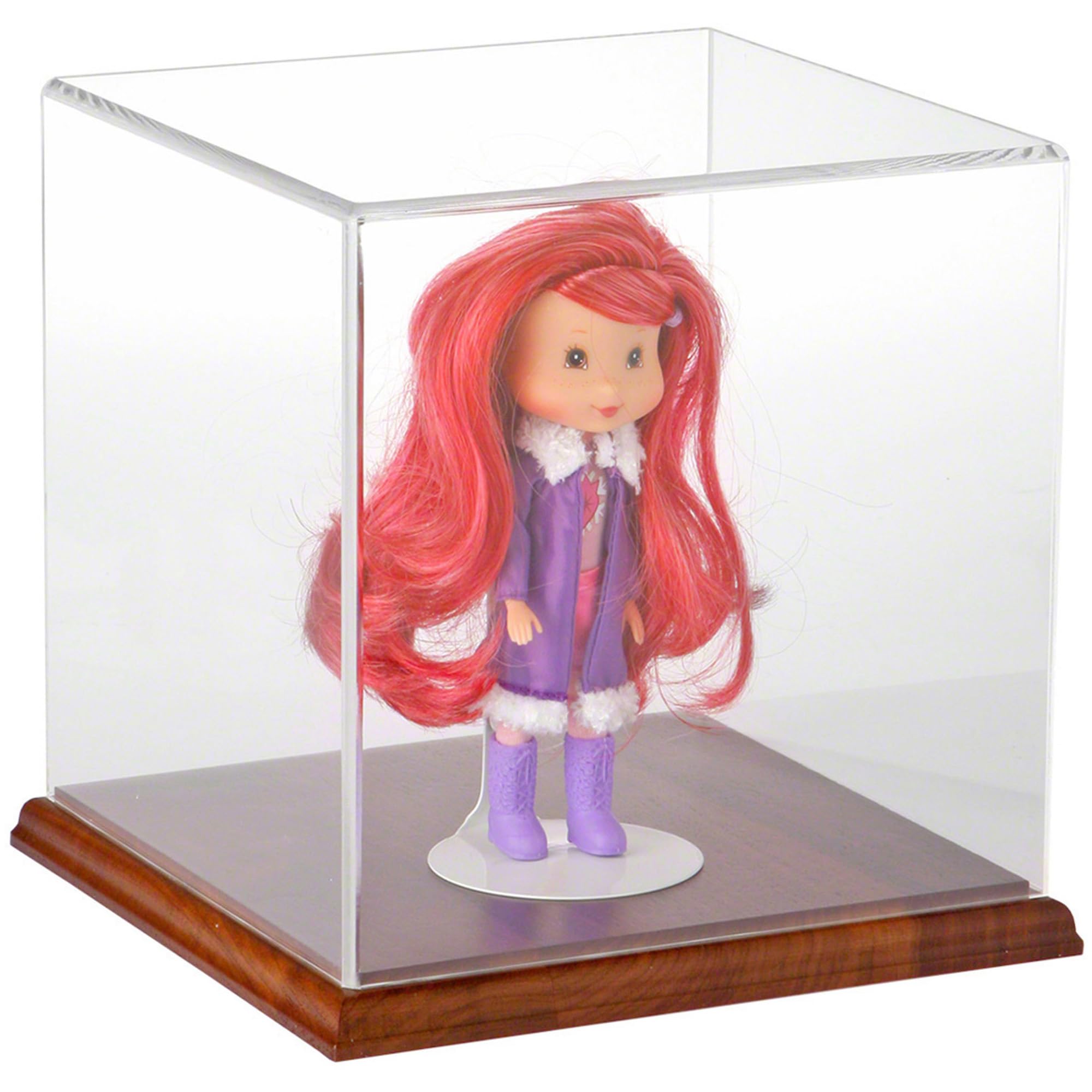 Plymor Clear Acrylic Display Case with Hardwood Base, 8