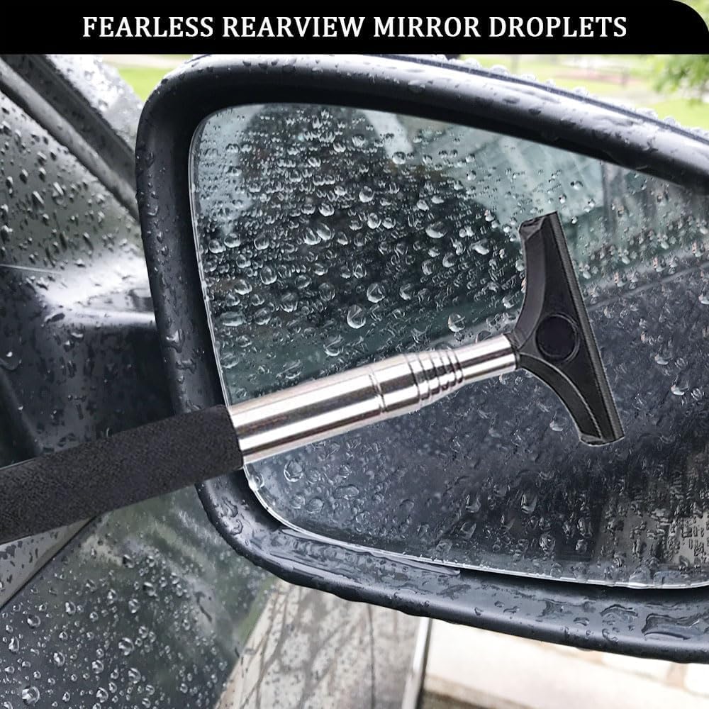 Limpiacristales para coche, 2 unidades, mini limpiacristales retráctiles para espejo retrovisor, extractor de lluvia y niebla