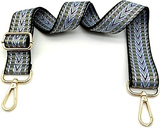 Correa de repuesto para bolso ajustable, color azul, correa de repuesto universal, hebilla dorada para mujer, bolso de mano, bandolera, 21