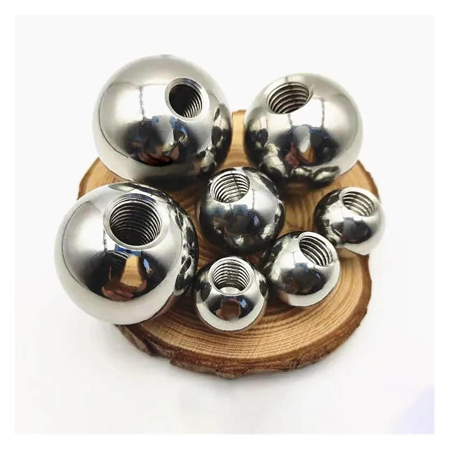 Metric Female Thread M2 M2.5 M3 M4 M5 M6 M8 M10 OD 5-60mm Half Hole Threaded Balls 304 Stainless Steel Blind Hole(OD 14mm,M6)