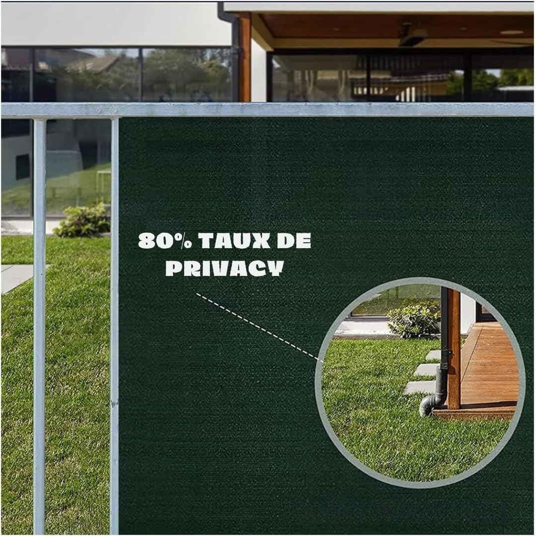 Brise Vue Jardin Vert 2 X 10 Metres +50 Colliers De Serrage Bache De Protection Exterieur pour Cloture De Jardin, Brise Vue Privacy 80%, Brise Vue Balcon Resistant Aux Intemperies