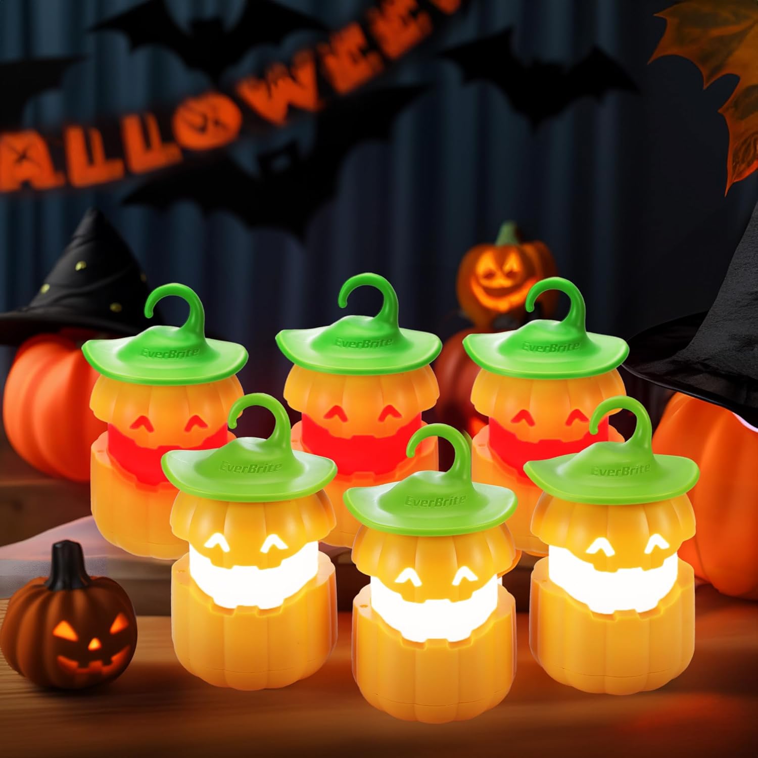 EverBrite Halloween Pumpkin Lantern (6-pack)