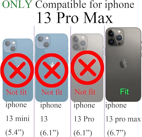 Miniatura 6 de Funda magnética para iPhone 13 Pro Max con purpurina degradada compatible con MagSafe, funda transparente de corazón brillante con diseño de