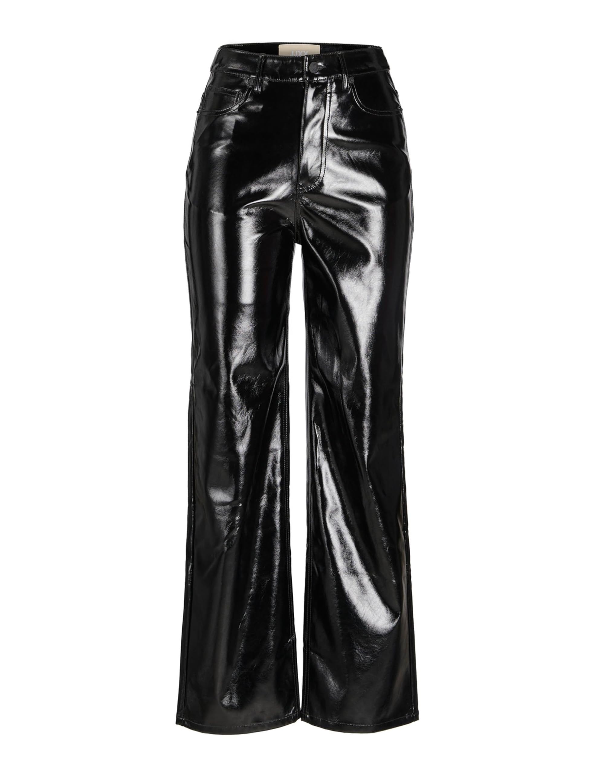 Jxkenya Hw Straight Faux Leat Pant Noos, Kadın, Siyah, XL
