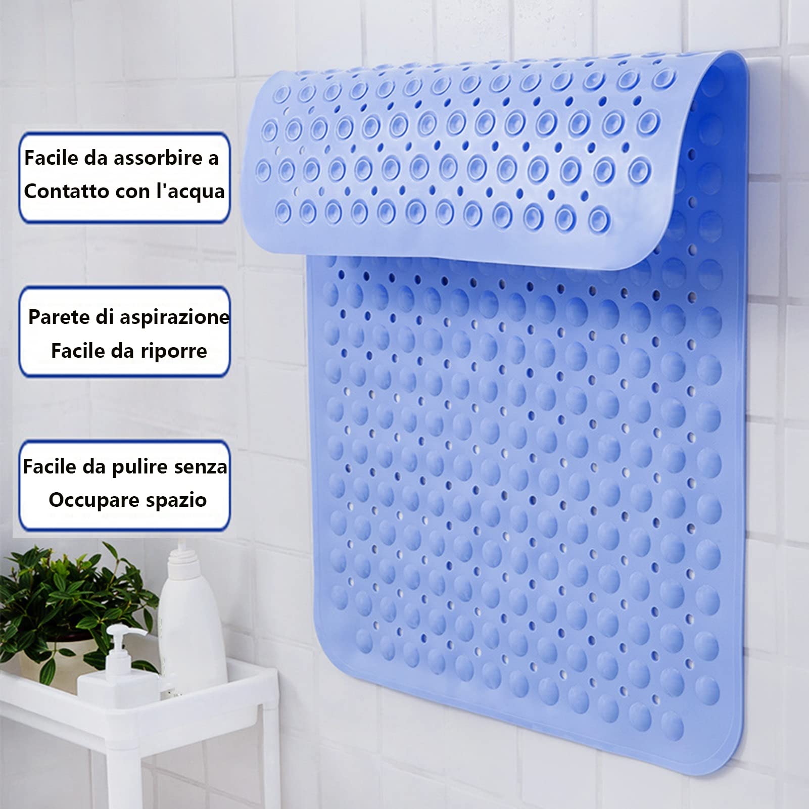 Amazon｜バスタブシャワーマット80 x 120インチ滑り止め、吸引カップ