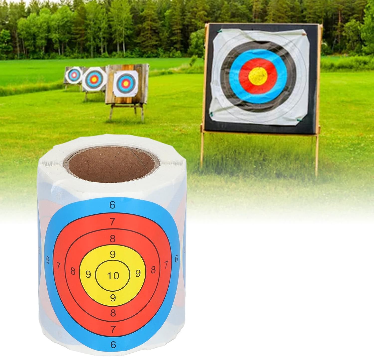 Target Stickers Roll, 3 Inches Self Adhesive 200 Sheets Multiple Colors Target Stickers Roll for Archery Training