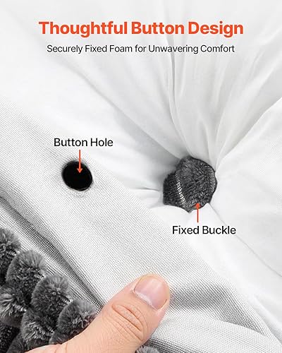 Miniatura 5 de VEVOR Almohada para cabecero, almohada de cuña tamaño King con 2 bolsillos laterales y 2 reposacabezas, almohada de cuña para cama con paño de