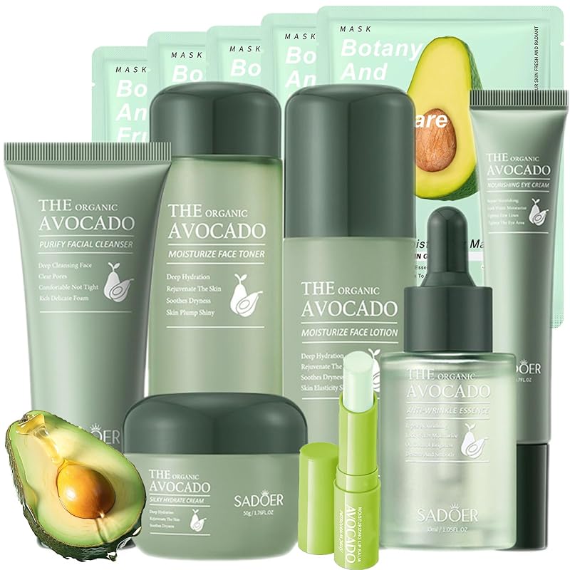 Etuanxi Conjunto de Cuidados Faciais com Abacate, 12 Peças