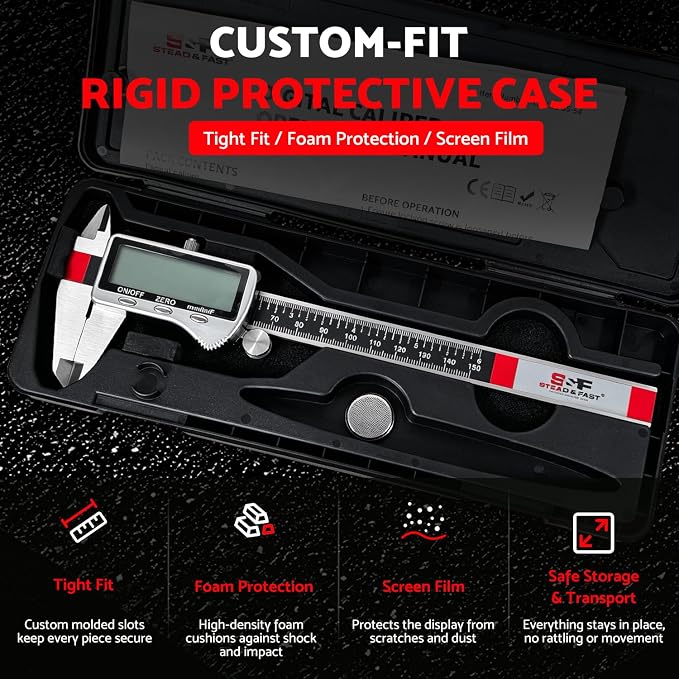 Calibrador digital 6 pulgadas con pantalla LCD grande miniatura 4
