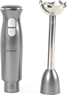 Salter EK4248GUNMETAL Cosmos Hand Blender – Electric Stick Blender with 2 Speeds, Handheld Food Processor with Detachable Stainless-Steel Rod and Blades, Ideal for Soups, Smoothies & Sauces, 400 W