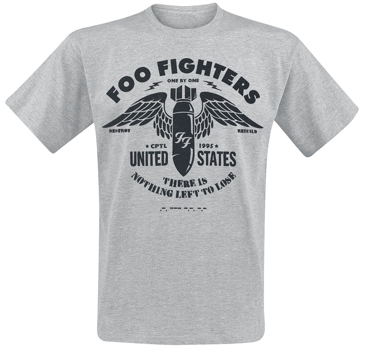 Foo Fighters Men's Stencil Slim Fit T-Shirt Grey