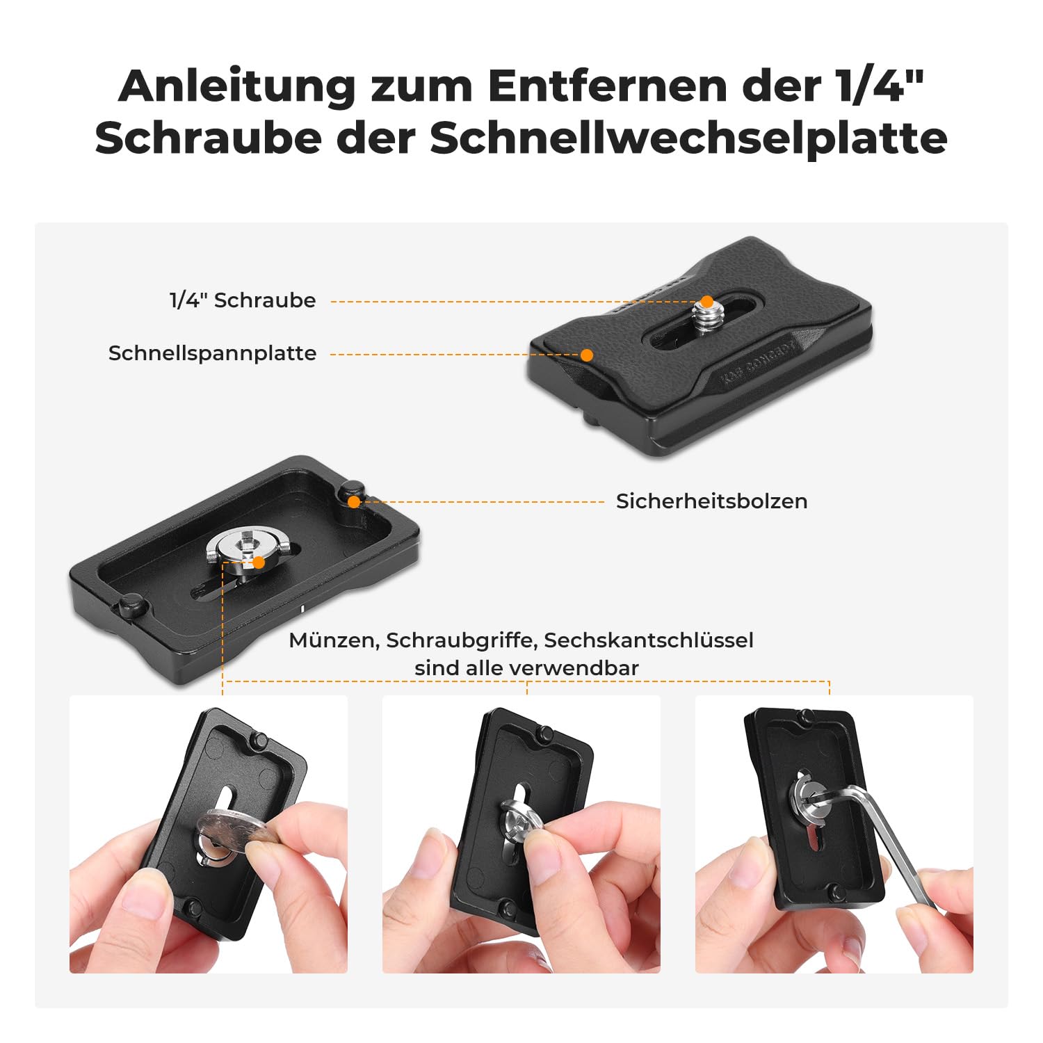 K&F Concept Kugelkopf Stativkopf, Kamera Kugelkopf mit 1/4 Zoll Schnellwechselplatte und Wasserwaagee, 10 kg Tragkraft, für Stativ, Einbeinstativ, Kamera Slider, Spiegelreflexkamera