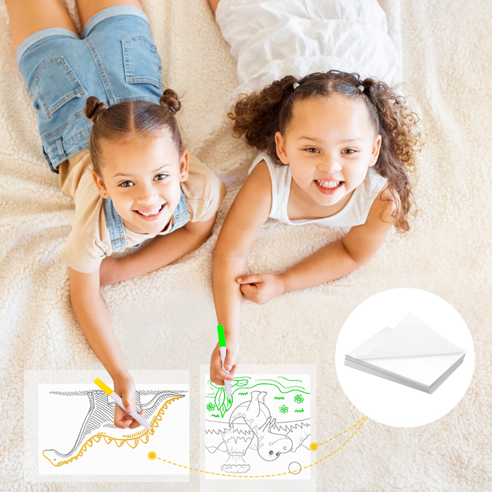 100 Feuilles Papier Calque Blanc, Papier Calque A4, Transparent, 55g/m², pour Patron Couture, Dessin, Scrapbooking et Calligraphie la Copie (210x297mm)