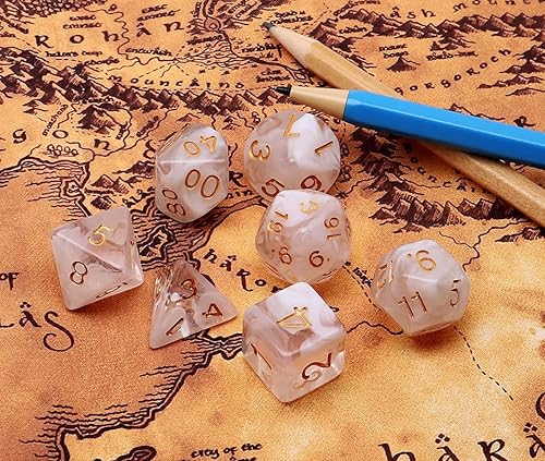 Miniatura 74 de DND - Juego de dados poliédricos RPG para Dungeon and Dragons MTG, juego de dados (morado y plateado) Mezcla de plata púrpura,Negro mezclado