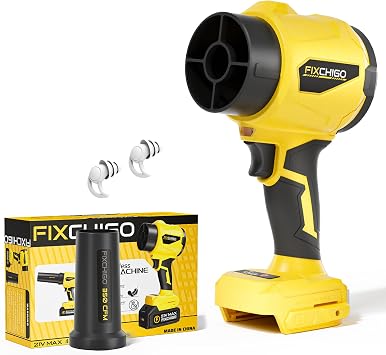 800000RPM Cordless Leaf Blower for Makita 18V Battery, Variable Speed Turbo Blower, Brushless Snow Blower, Handheld Blower for Lawn, Garage, Snow, Patio, Yellow No Battery/Charger