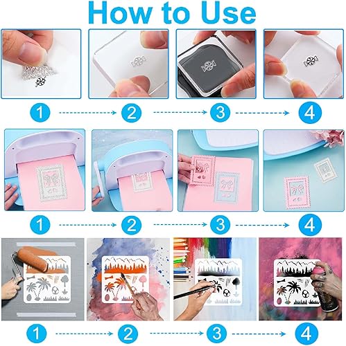 Miniatura 3 de INFUNLY Sellos y troqueles de bosque navideño para hacer tarjetas, sellos y troqueles de ciervo de Navidad, plantillas de ciervo para hacer